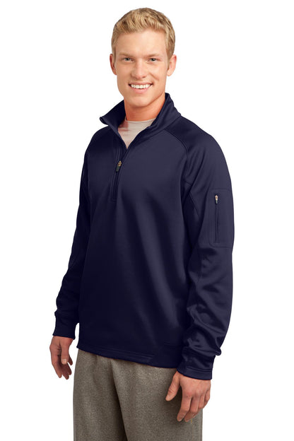 True Navy Sport-Tek Tech Fleece 1/4-Zip Pullover. F247 plain