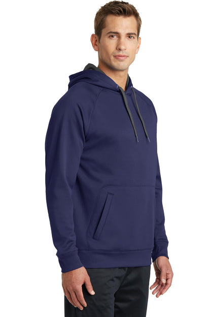 True Navy Sport-Tek Tech Fleece Hooded Sweatshirt. ST250 plain