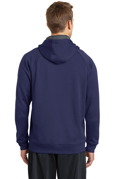 True Navy Sport-Tek Tech Fleece Hooded Sweatshirt. ST250 plain