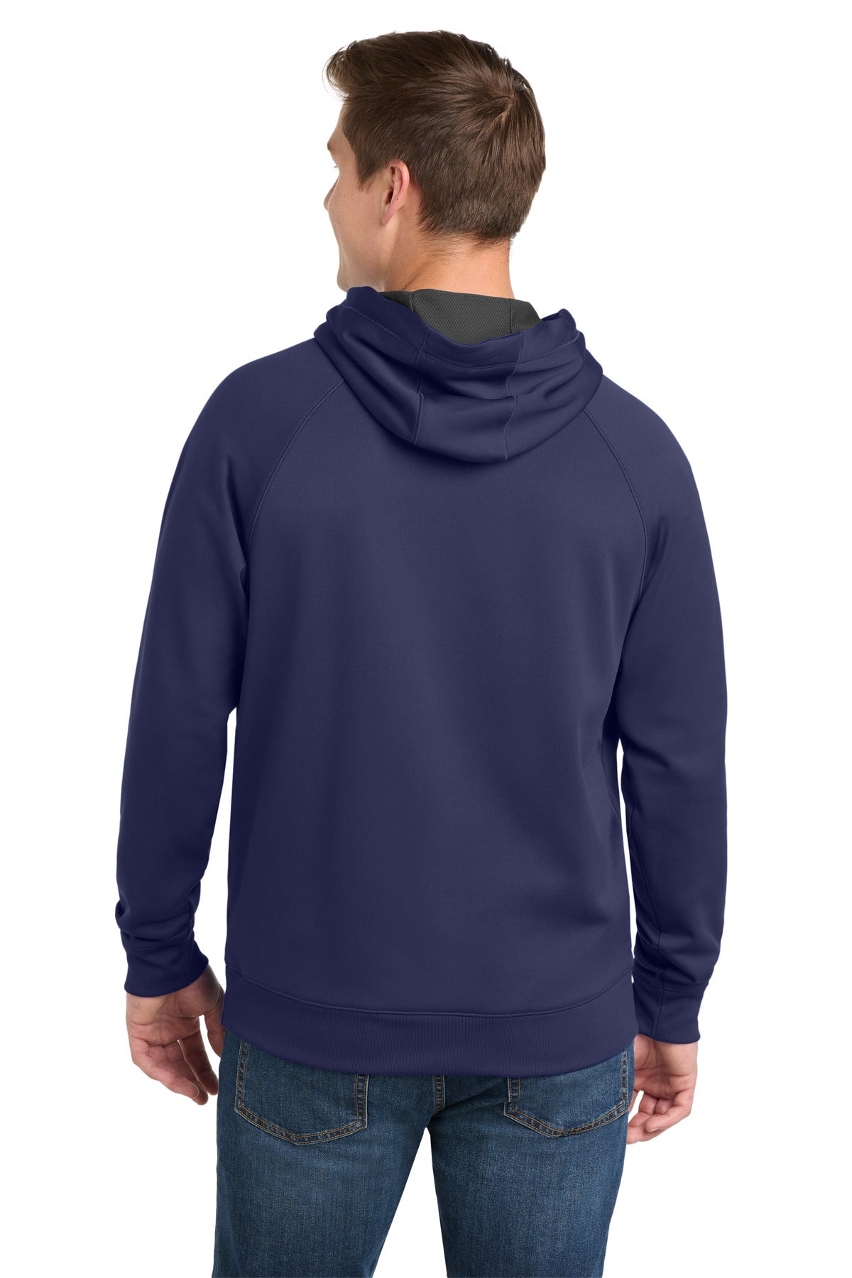True Navy Sport-Tek Tech Fleece Hooded Sweatshirt. ST250 plain