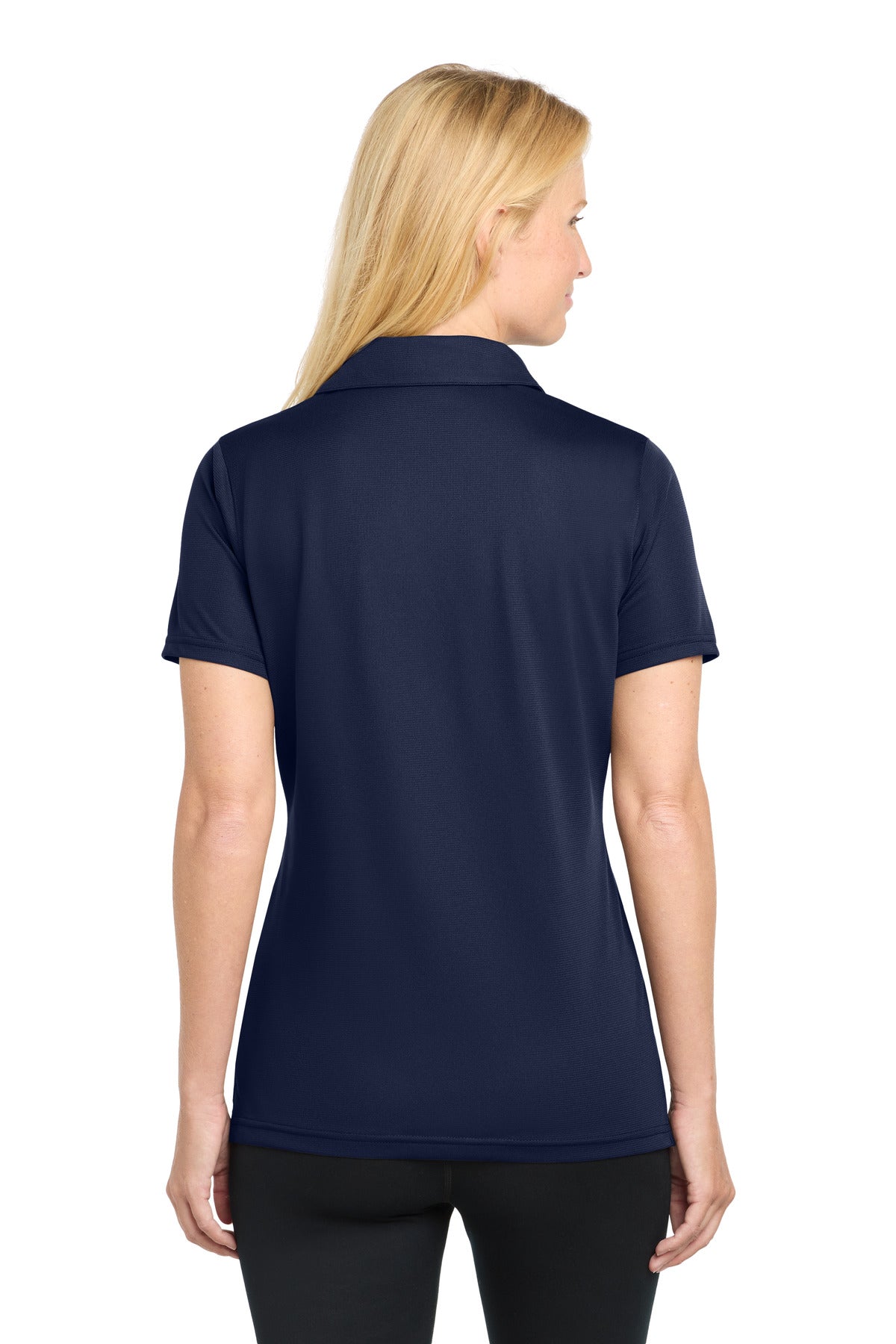 True Navy Sport-Tek Women's PosiCharge Active Textured Polo. LST690 plain