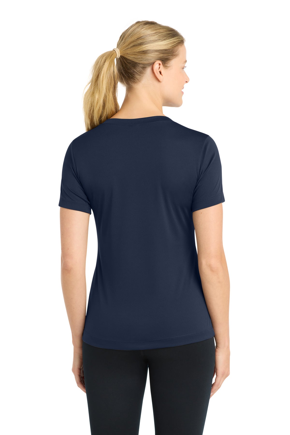 True Navy Sport-Tek Women's PosiCharge Competitor V-Neck Tee. LST353 plain