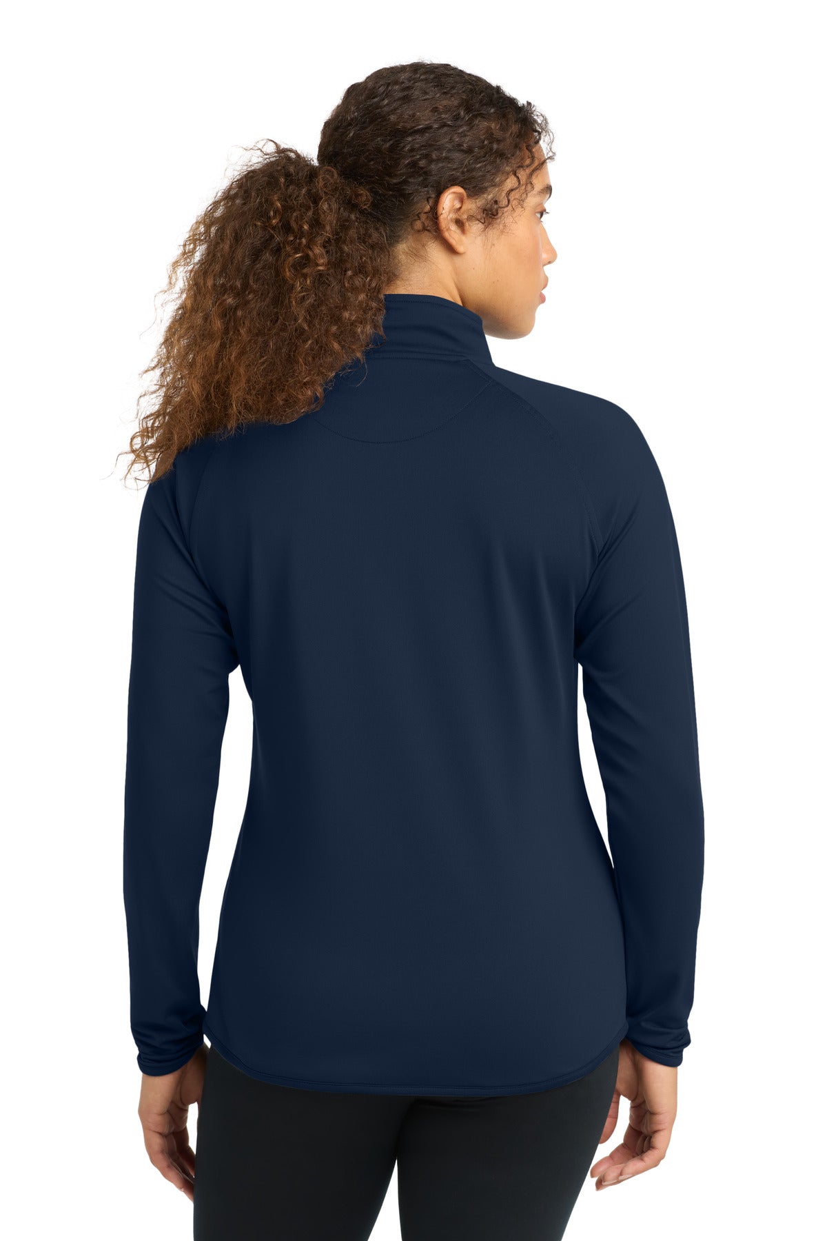 True Navy Sport-Tek Women's Sport-Wick Stretch 1/4-Zip Pullover. LST850 plain