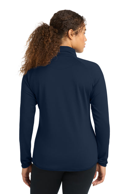 True Navy Sport-Tek Women's Sport-Wick Stretch 1/4-Zip Pullover. LST850 plain