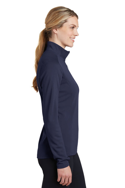 True Navy Sport-Tek Women's Sport-Wick Textured 1/4-Zip Pullover. LST860 plain