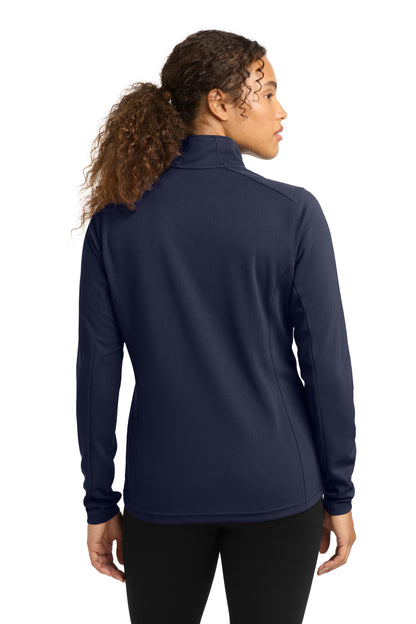 True Navy Sport-Tek Women's Sport-Wick Textured 1/4-Zip Pullover. LST860 plain