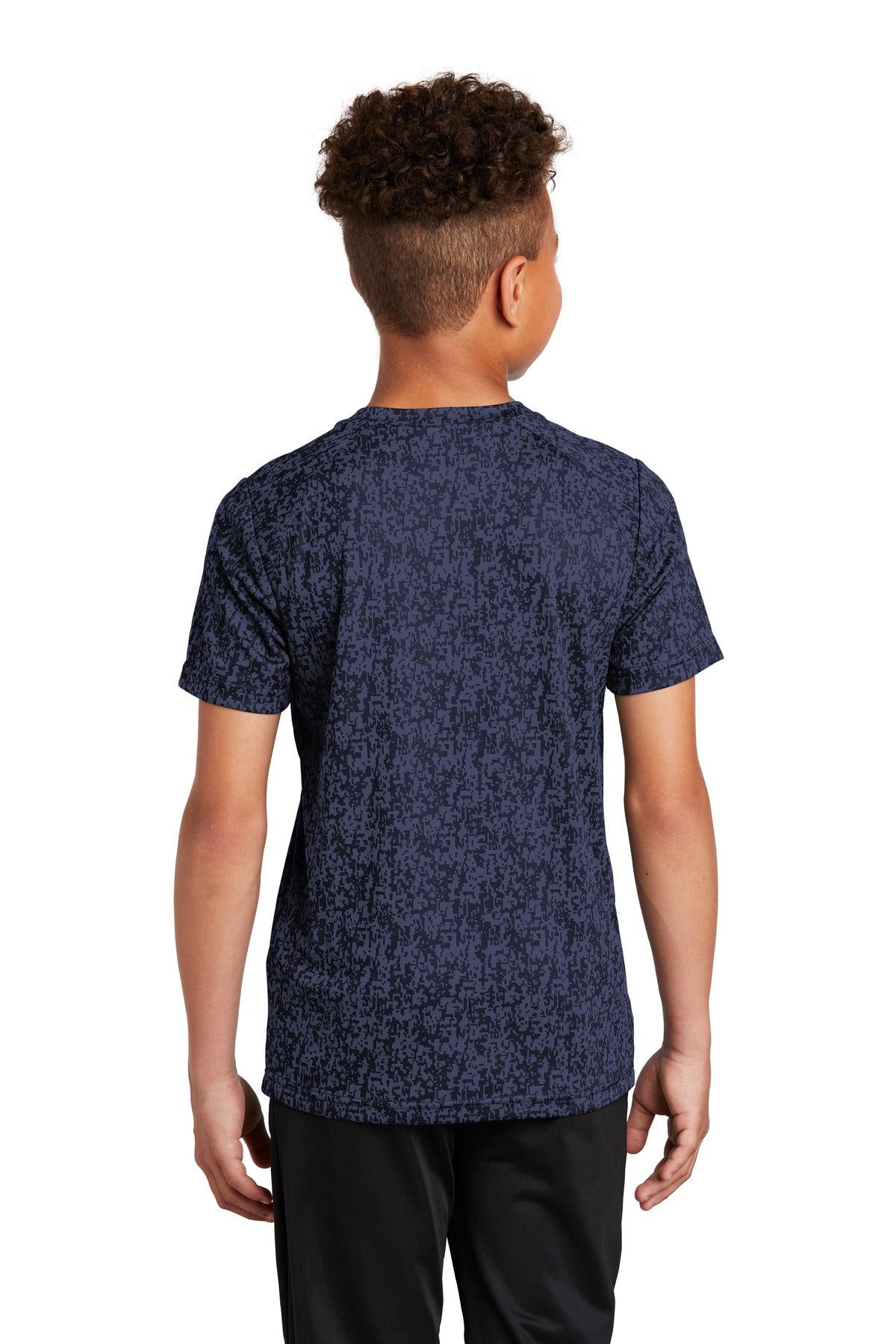 True Navy Sport-Tek Youth Digi Camo Tee. YST460 plain