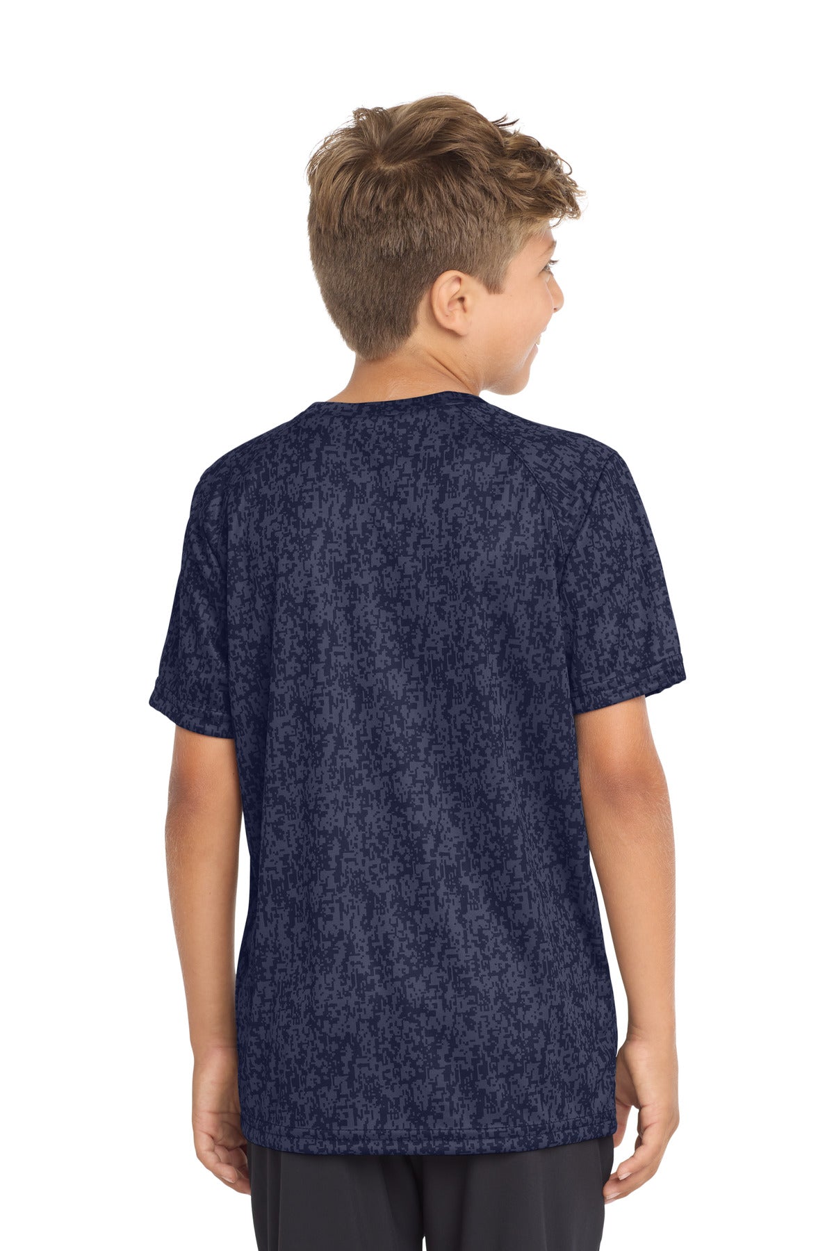 True Navy Sport-Tek Youth Digi Camo Tee. YST460 plain