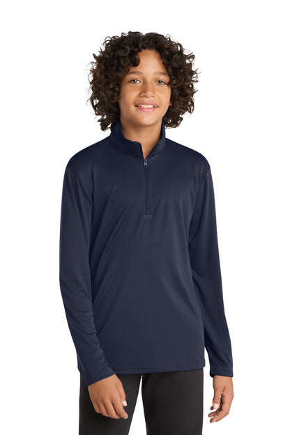 True Navy Sport-Tek Youth PosiCharge Competitor 1/4-Zip Pullover. YST357 plain