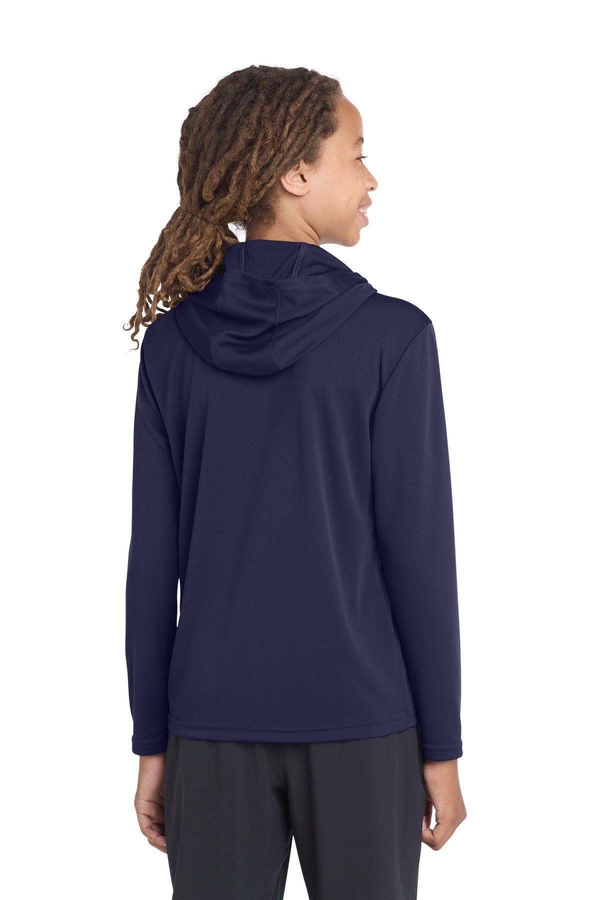 True Navy Sport-Tek Youth PosiCharge Competitor Hooded Pullover. YST358 plain