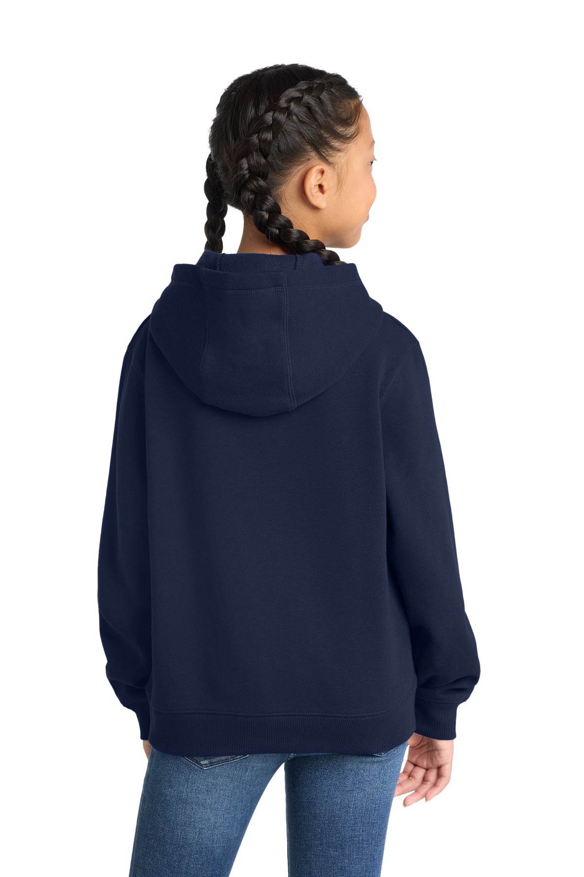 True Navy Sport-Tek Youth Pullover Hooded Sweatshirt. YST254 plain
