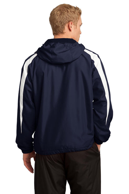 True Navy/Wht Sport-Tek Fleece-Lined Colorblock Jacket. JST81 plain