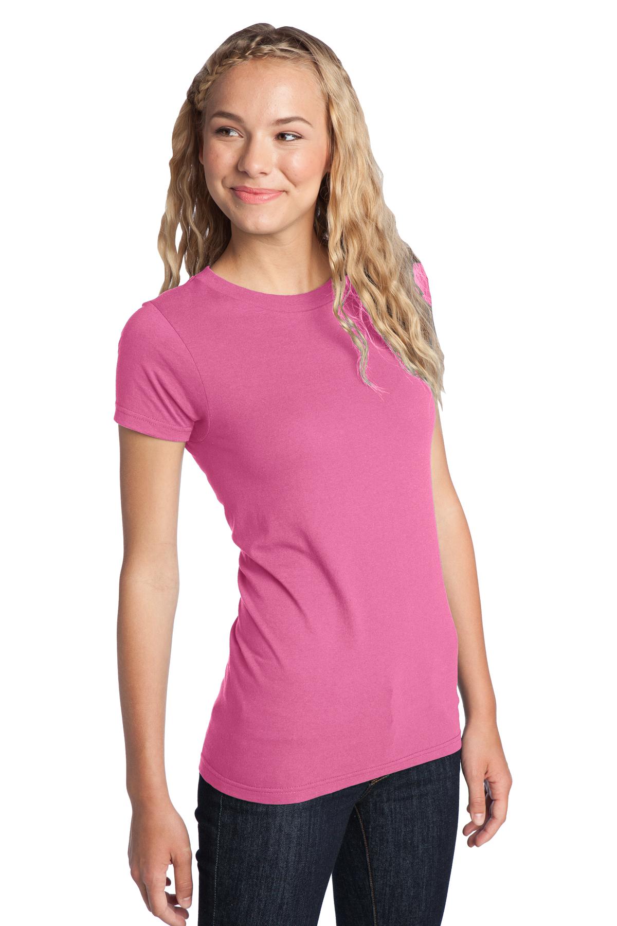 True Pink District Women's Fitted The Concert Tee DT5001 plain