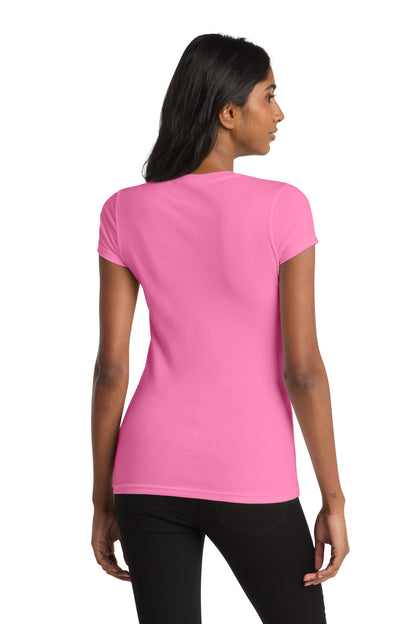 True Pink District Women's Fitted Very Important Tee . DT6001 plain