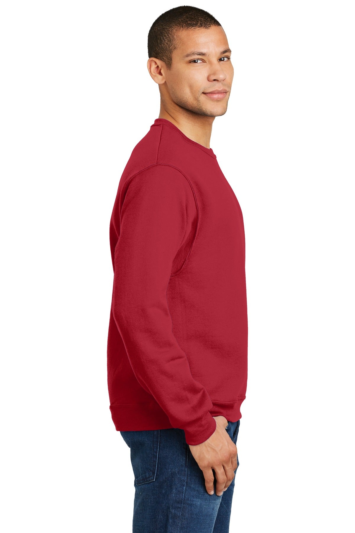 True Red Jerzees - NuBlend Crewneck Sweatshirt. 562M plain