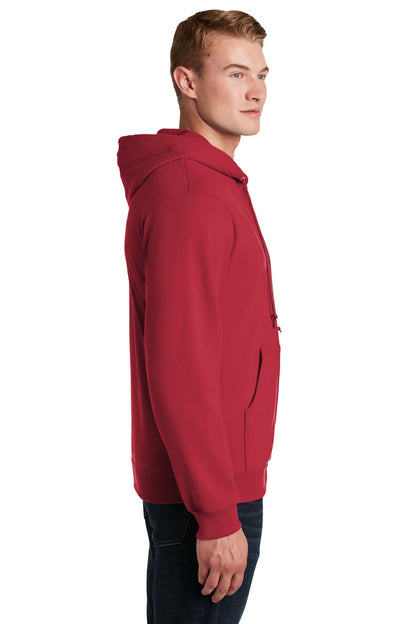 True Red Jerzees - NuBlend Full-Zip Hooded Sweatshirt. 993M plain