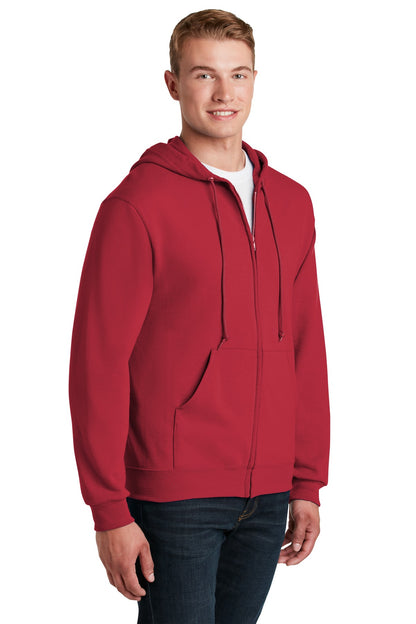 True Red Jerzees - NuBlend Full-Zip Hooded Sweatshirt. 993M plain