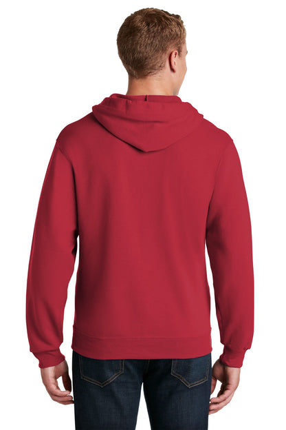 True Red Jerzees - NuBlend Full-Zip Hooded Sweatshirt. 993M plain