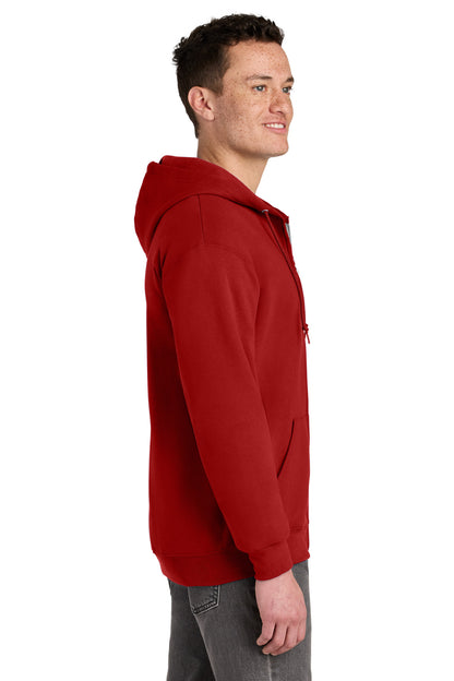 True Red Jerzees - NuBlend Full-Zip Hooded Sweatshirt. 993M plain
