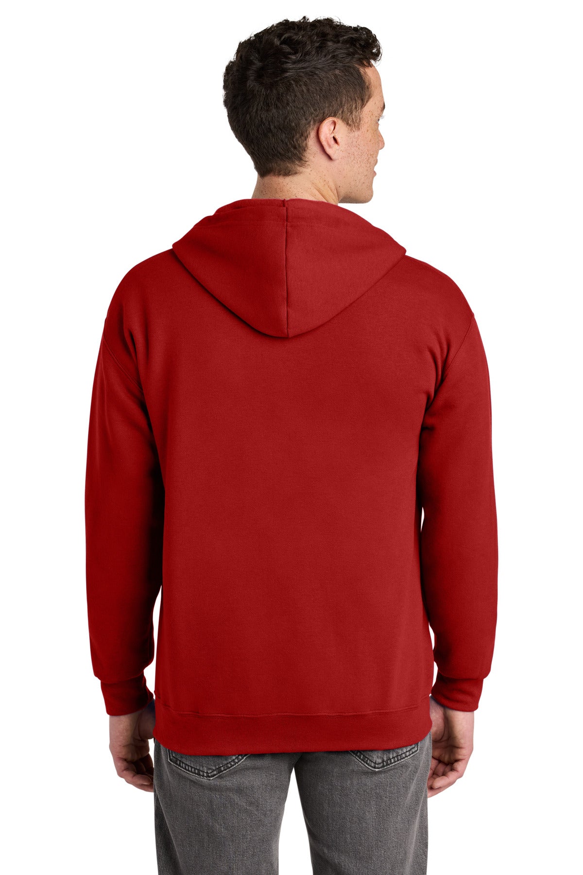 True Red Jerzees - NuBlend Full-Zip Hooded Sweatshirt. 993M plain