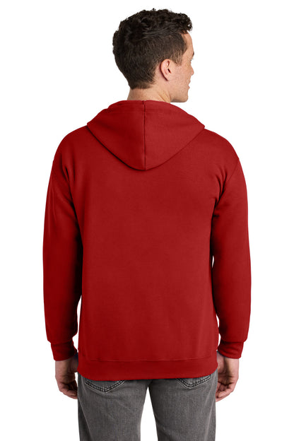 True Red Jerzees - NuBlend Full-Zip Hooded Sweatshirt. 993M plain