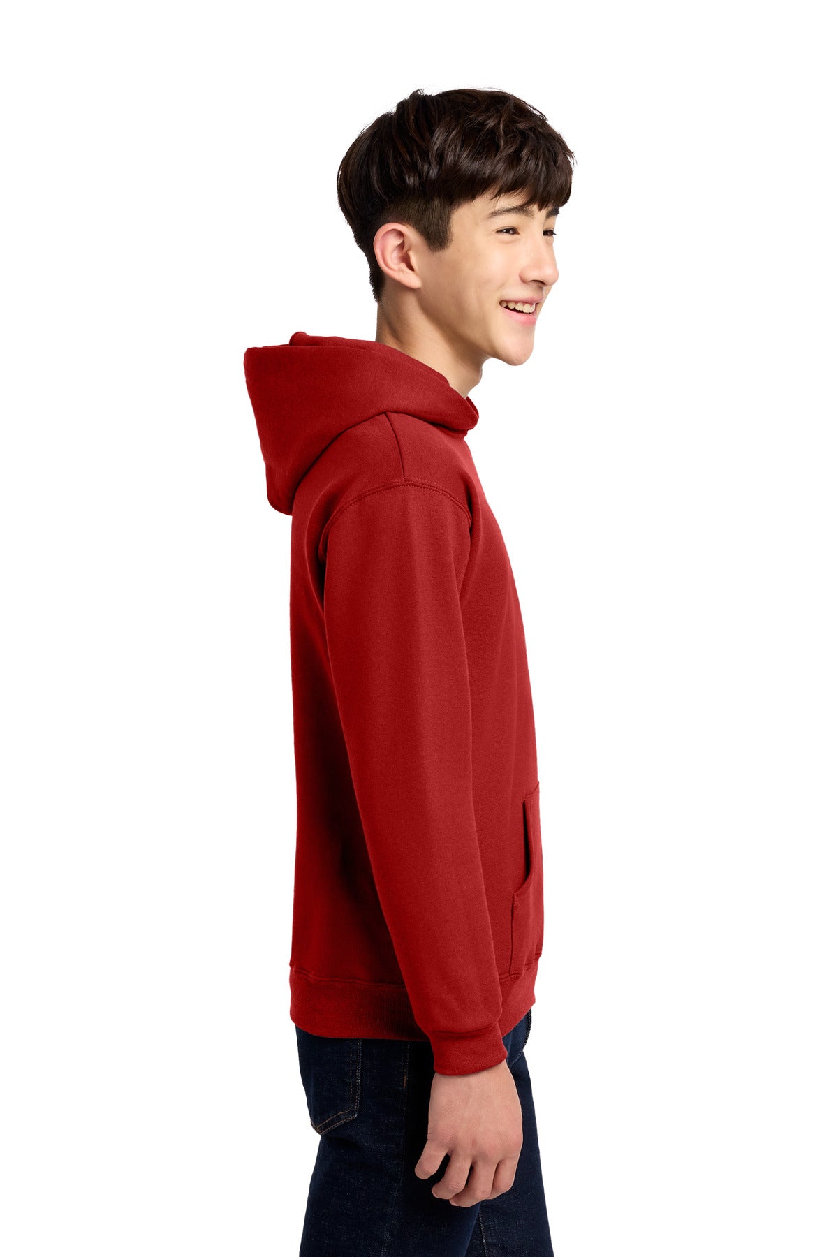 True Red Jerzees - Youth NuBlend Pullover Hooded Sweatshirt. 996Y plain