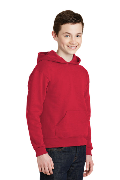 True Red Jerzees - Youth NuBlend Pullover Hooded Sweatshirt. 996Y plain