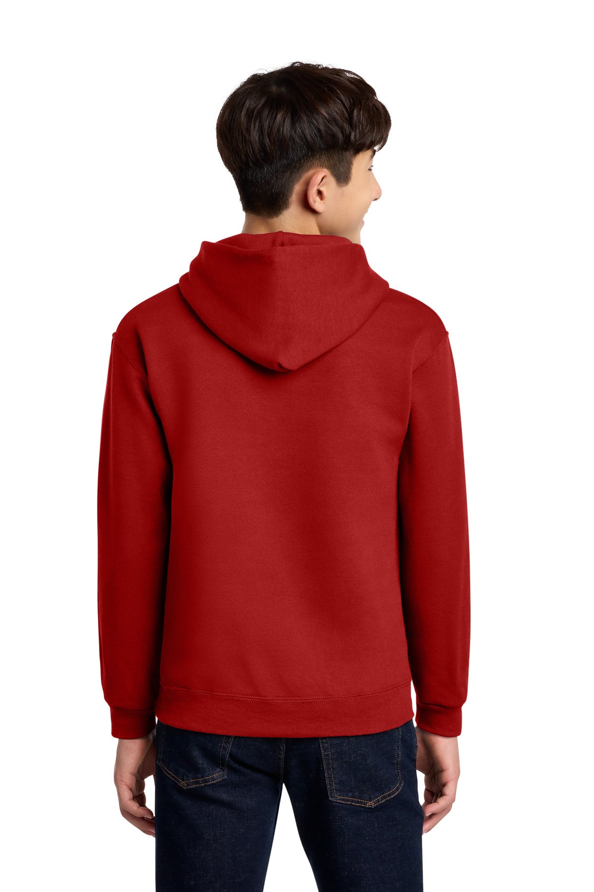 True Red Jerzees - Youth NuBlend Pullover Hooded Sweatshirt. 996Y plain