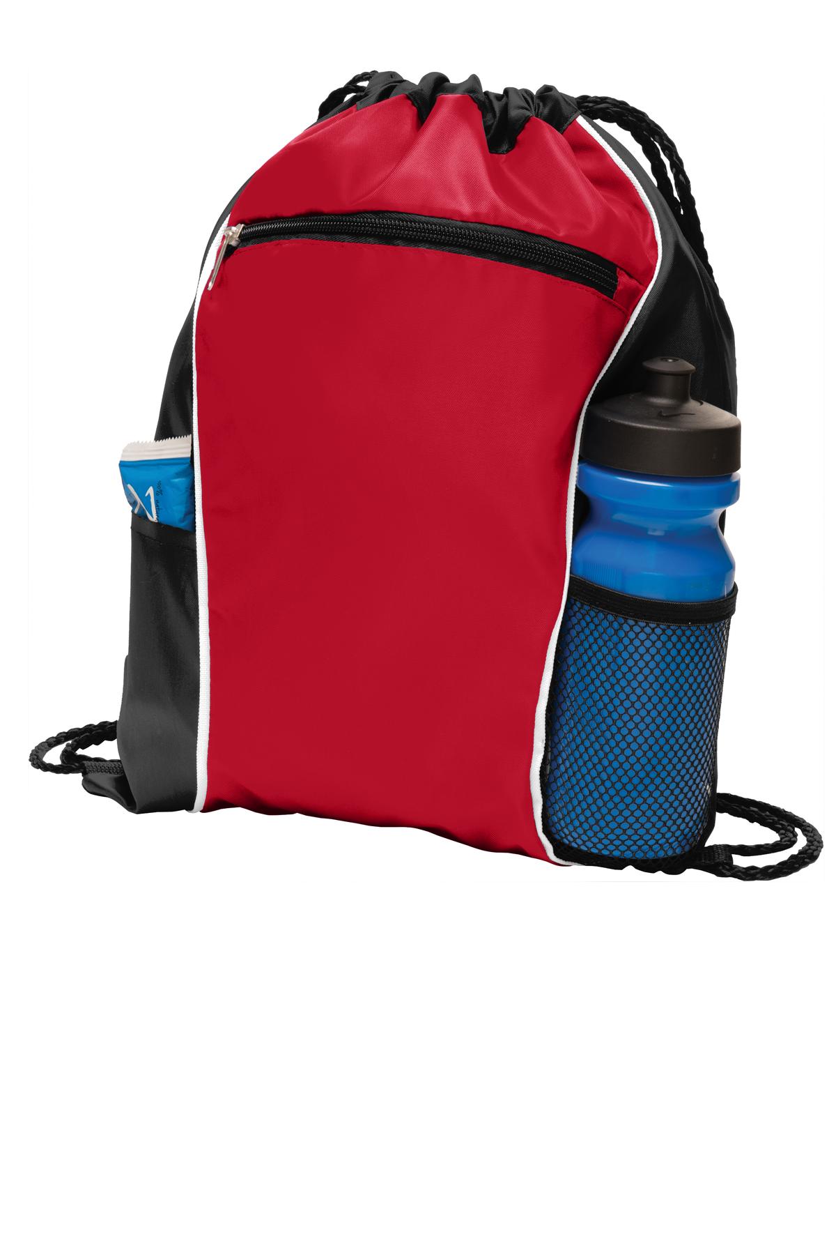 True Red Port Authority Fast Break Cinch Pack. BG613 plain