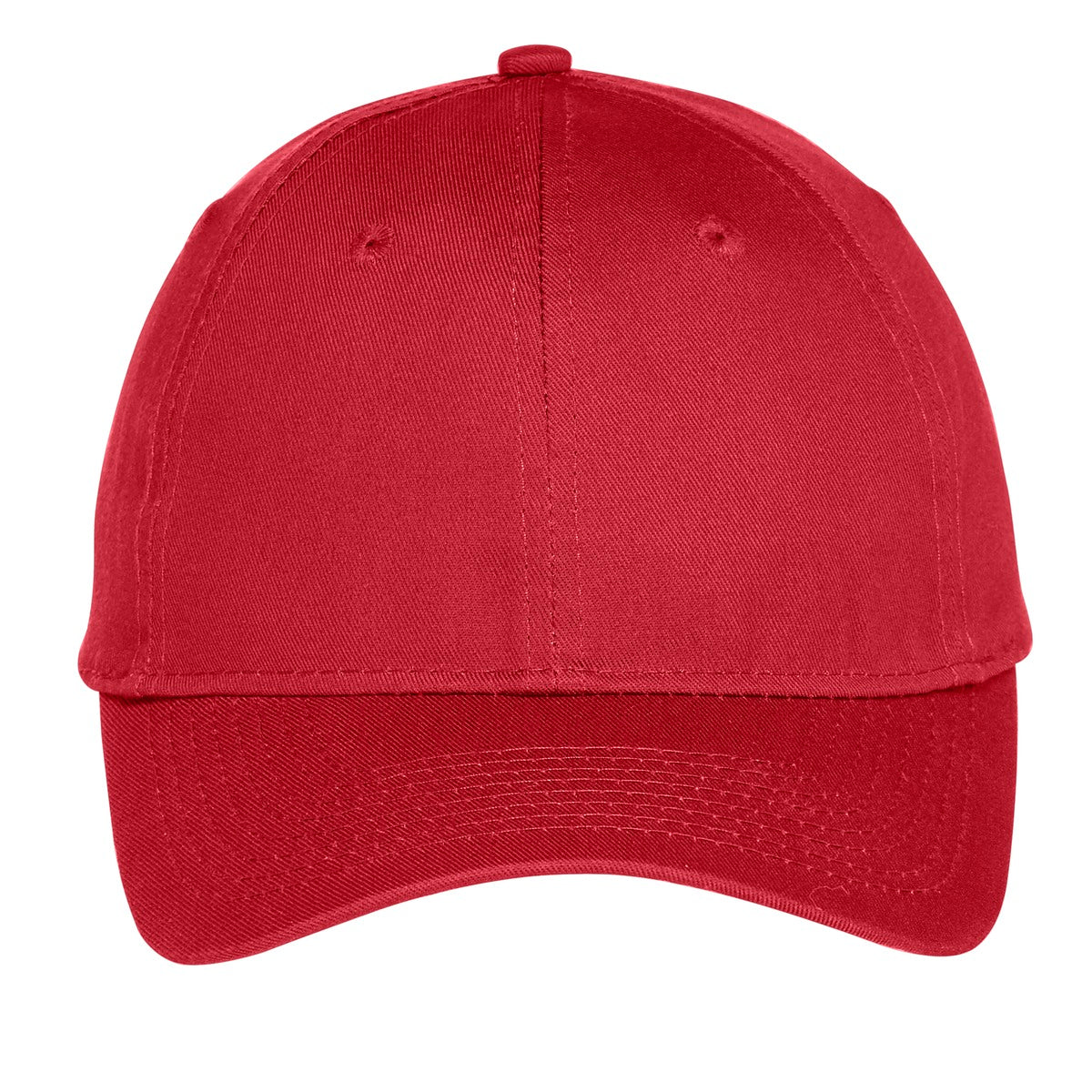 True Red Port Authority Six-Panel Unstructured Twill Cap. C914 plain