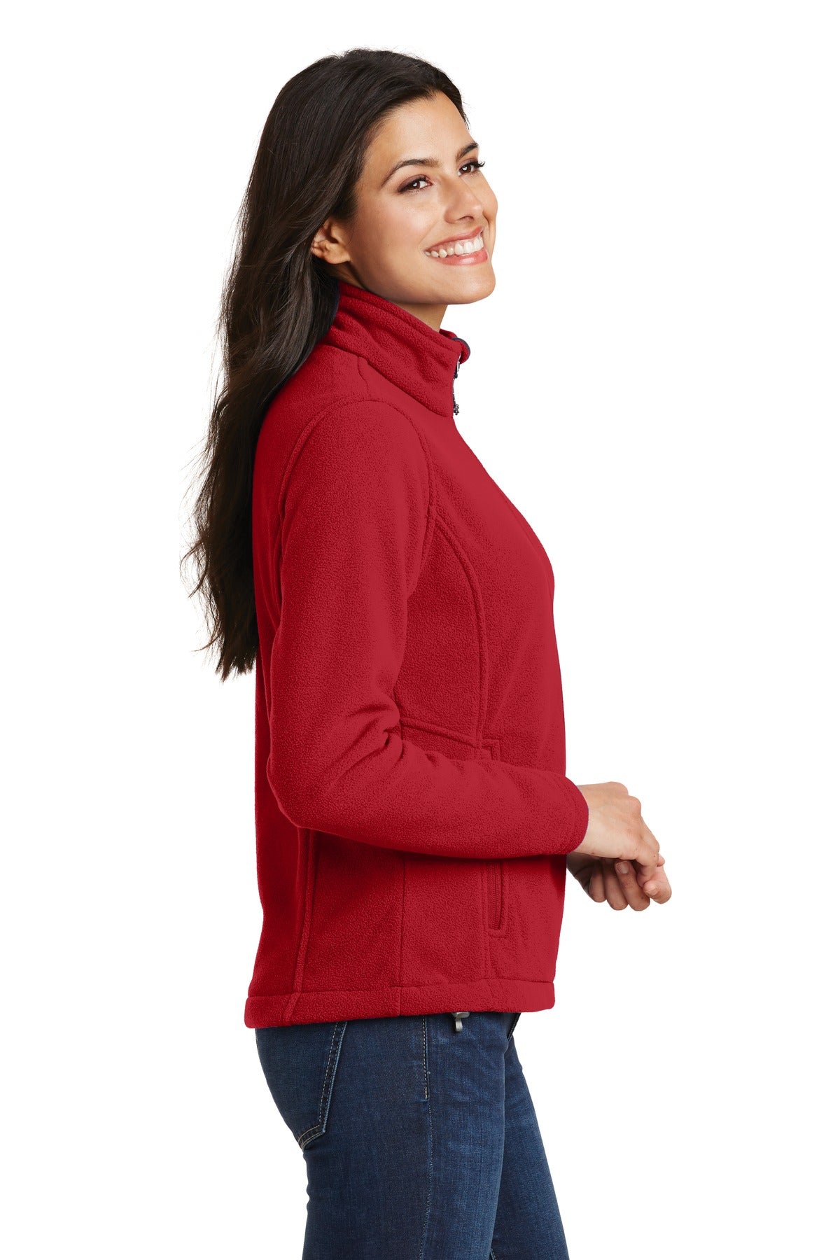 True Red Port Authority Women's Value Fleece Jacket. L217 plain