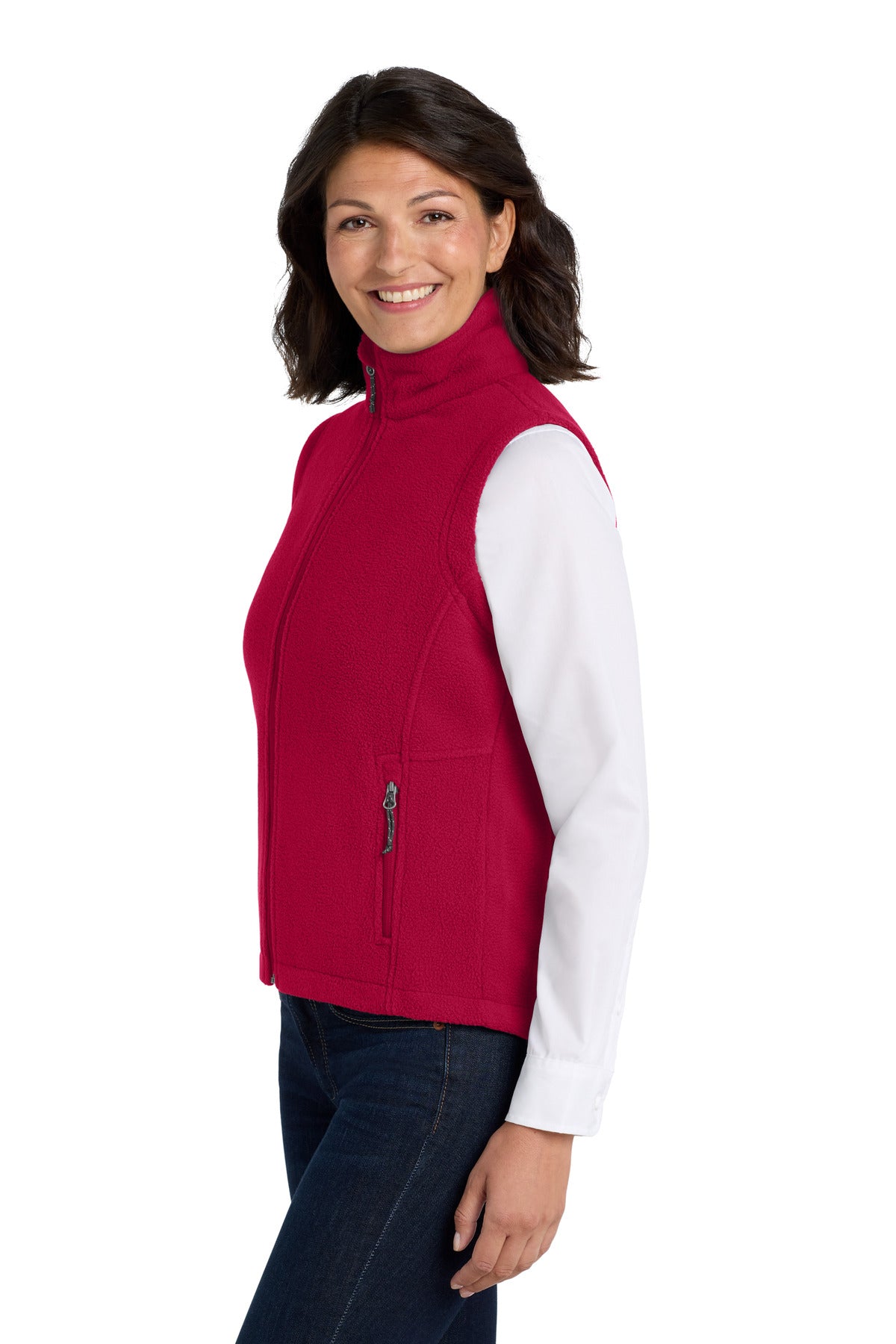 True Red Port Authority Women's Value Fleece Vest. L219 plain
