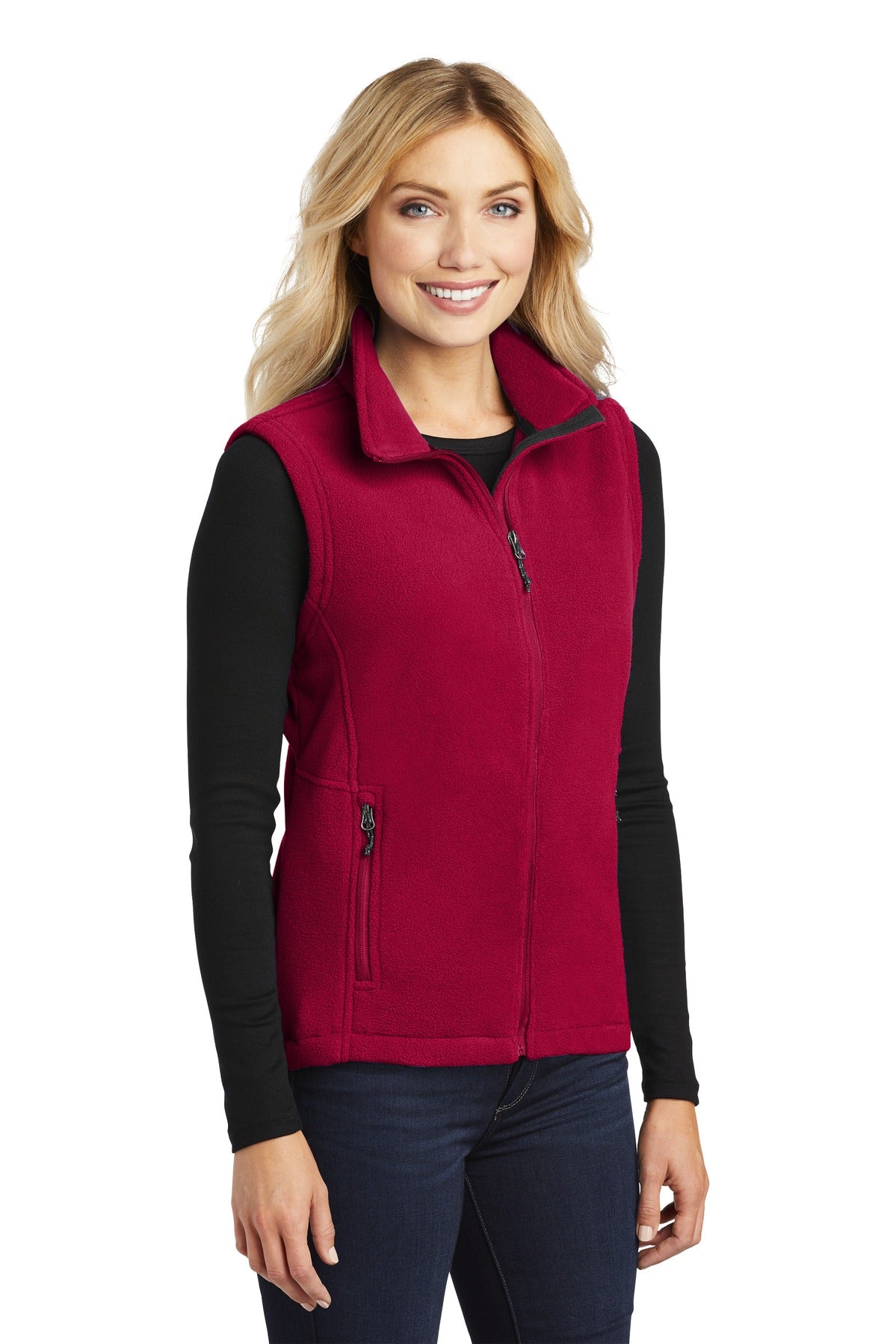 True Red Port Authority Women's Value Fleece Vest. L219 plain