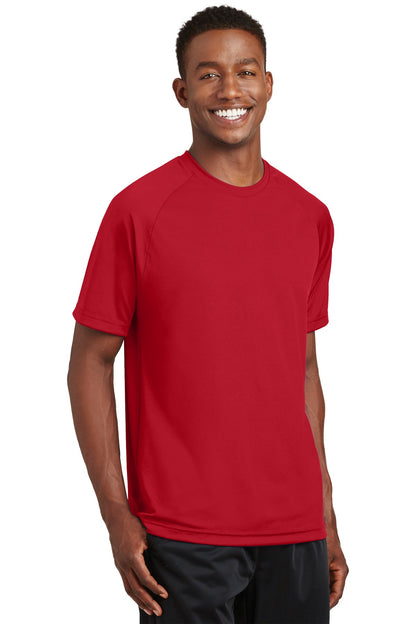 True Red Sport-Tek Dry Zone Short Sleeve Raglan T-Shirt. T473 plain