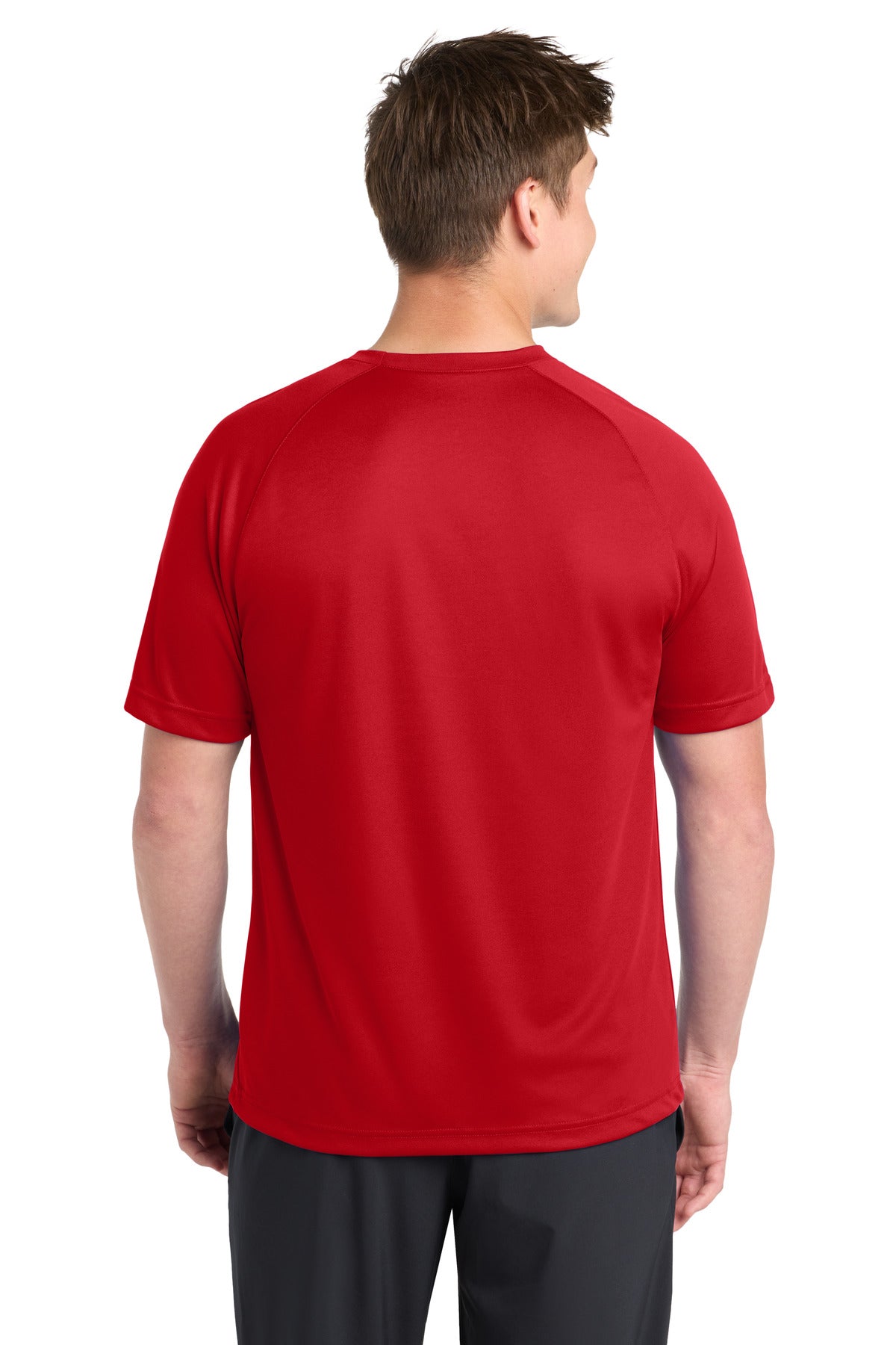 True Red Sport-Tek Dry Zone Short Sleeve Raglan T-Shirt. T473 plain