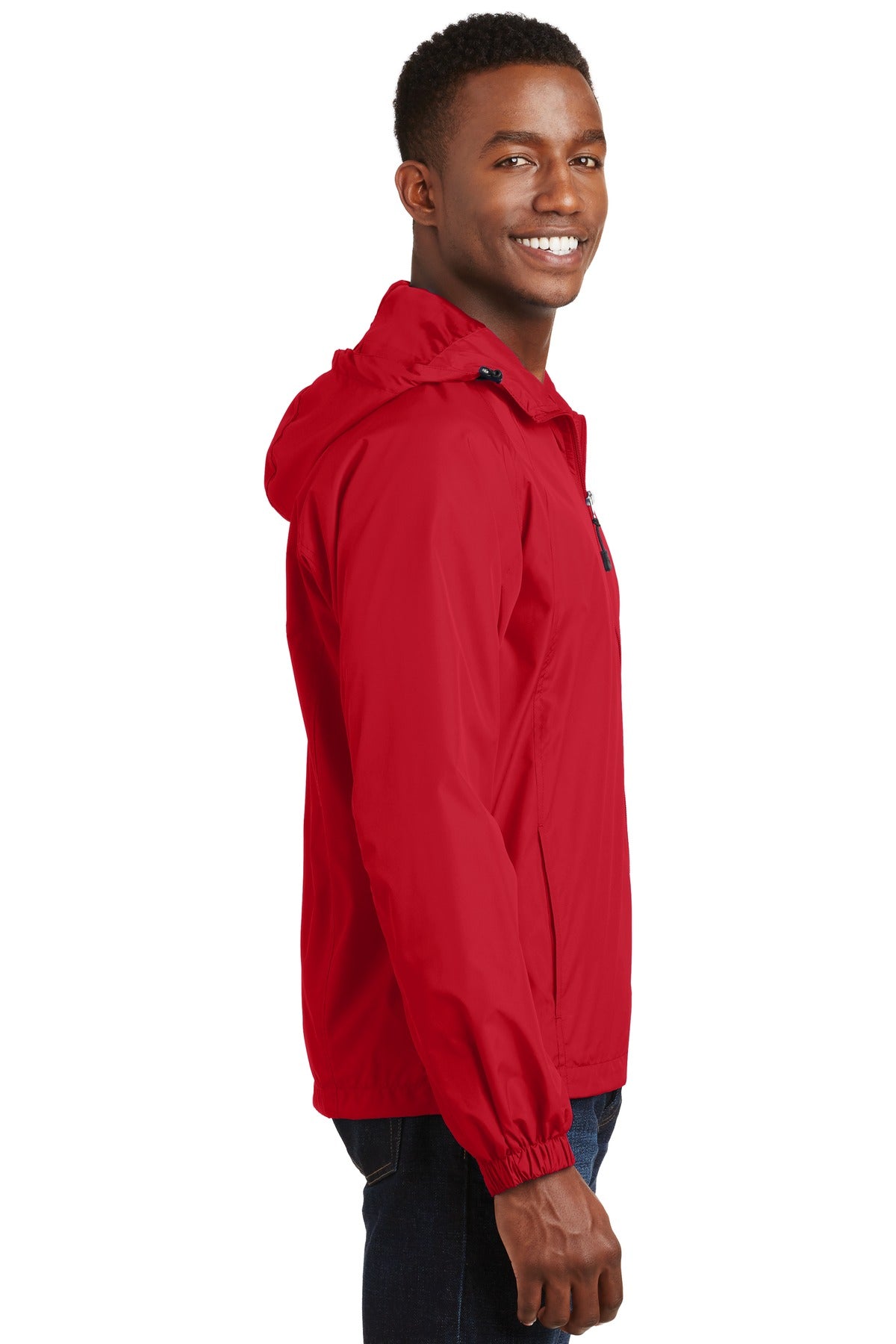 True Red Sport-Tek Hooded Raglan Jacket. JST73 plain