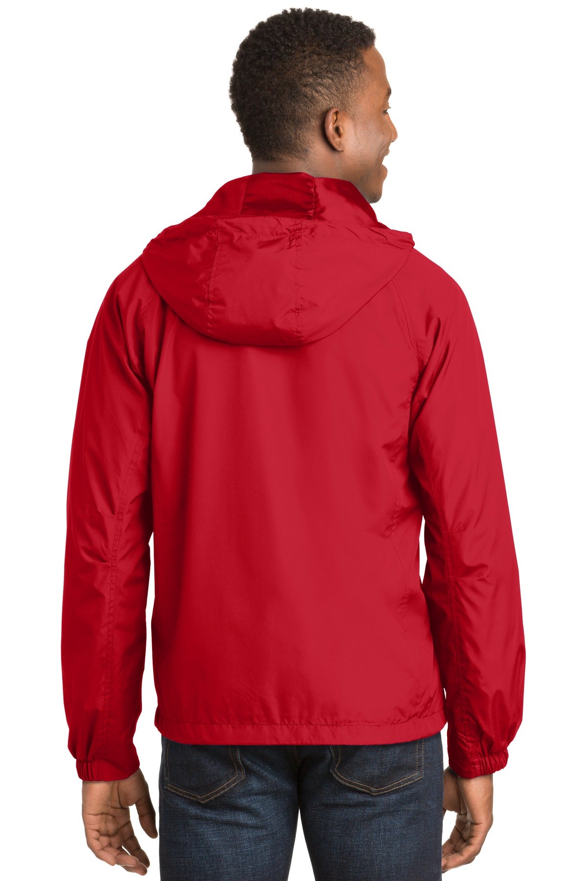 True Red Sport-Tek Hooded Raglan Jacket. JST73 plain