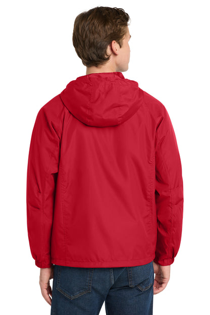 True Red Sport-Tek Hooded Raglan Jacket. JST73 plain