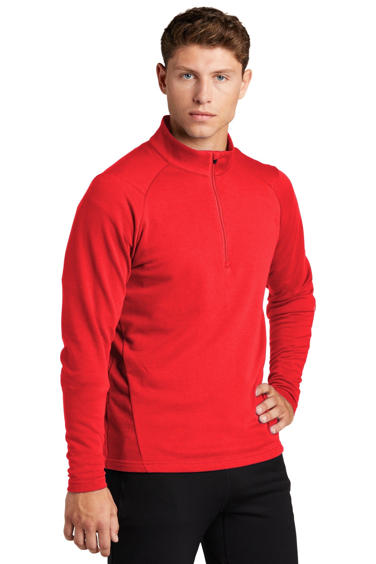 True Red Sport-Tek Lightweight French Terry 1/4-Zip Pullover. ST273 plain