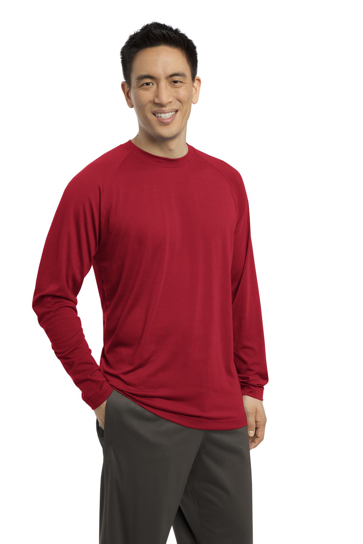 True Red Sport-Tek Long Sleeve Ultimate Performance Crew. ST700LS plain