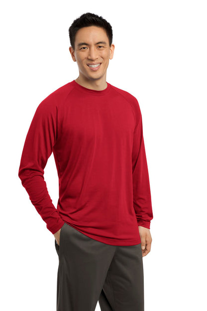 True Red Sport-Tek Long Sleeve Ultimate Performance Crew. ST700LS plain