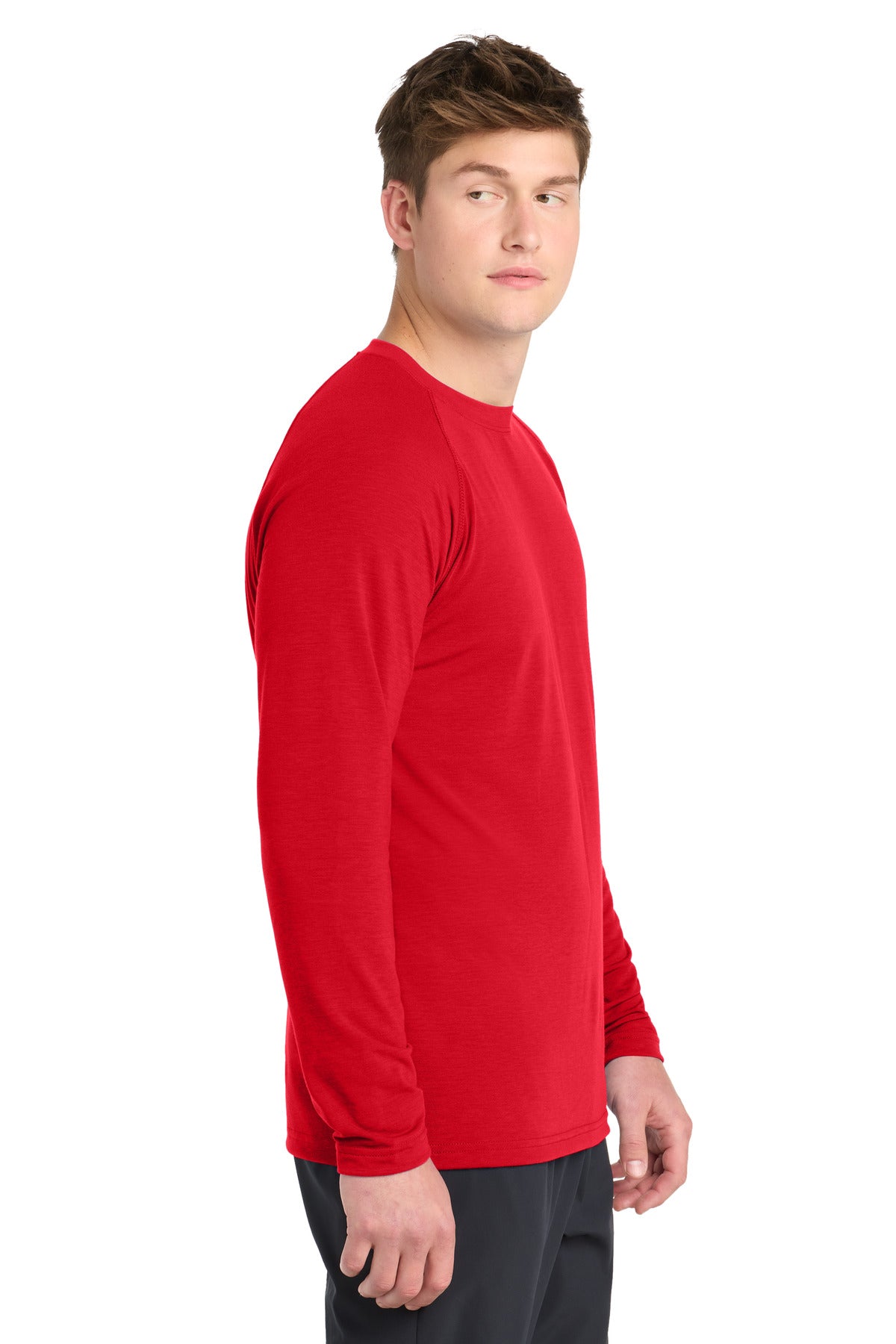 True Red Sport-Tek Long Sleeve Ultimate Performance Crew. ST700LS plain