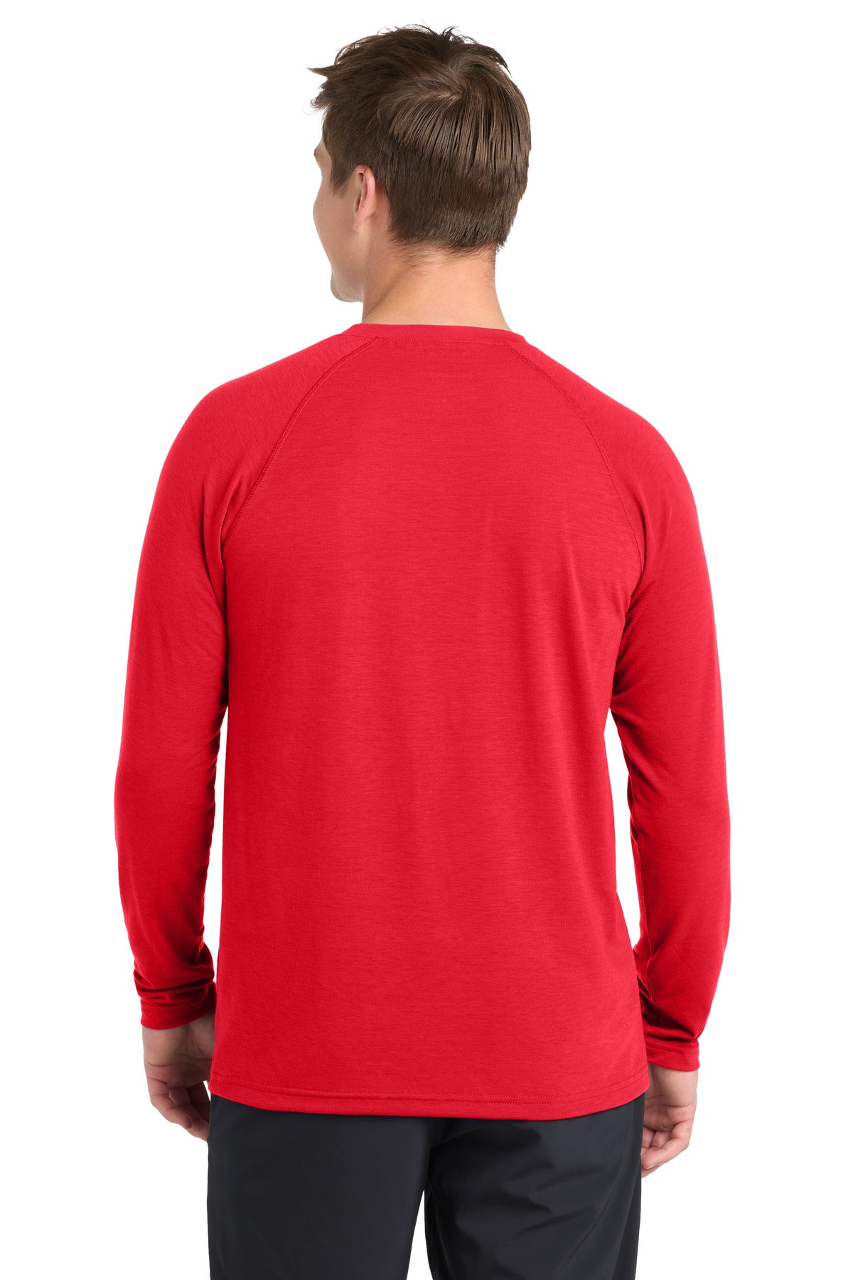 True Red Sport-Tek Long Sleeve Ultimate Performance Crew. ST700LS plain