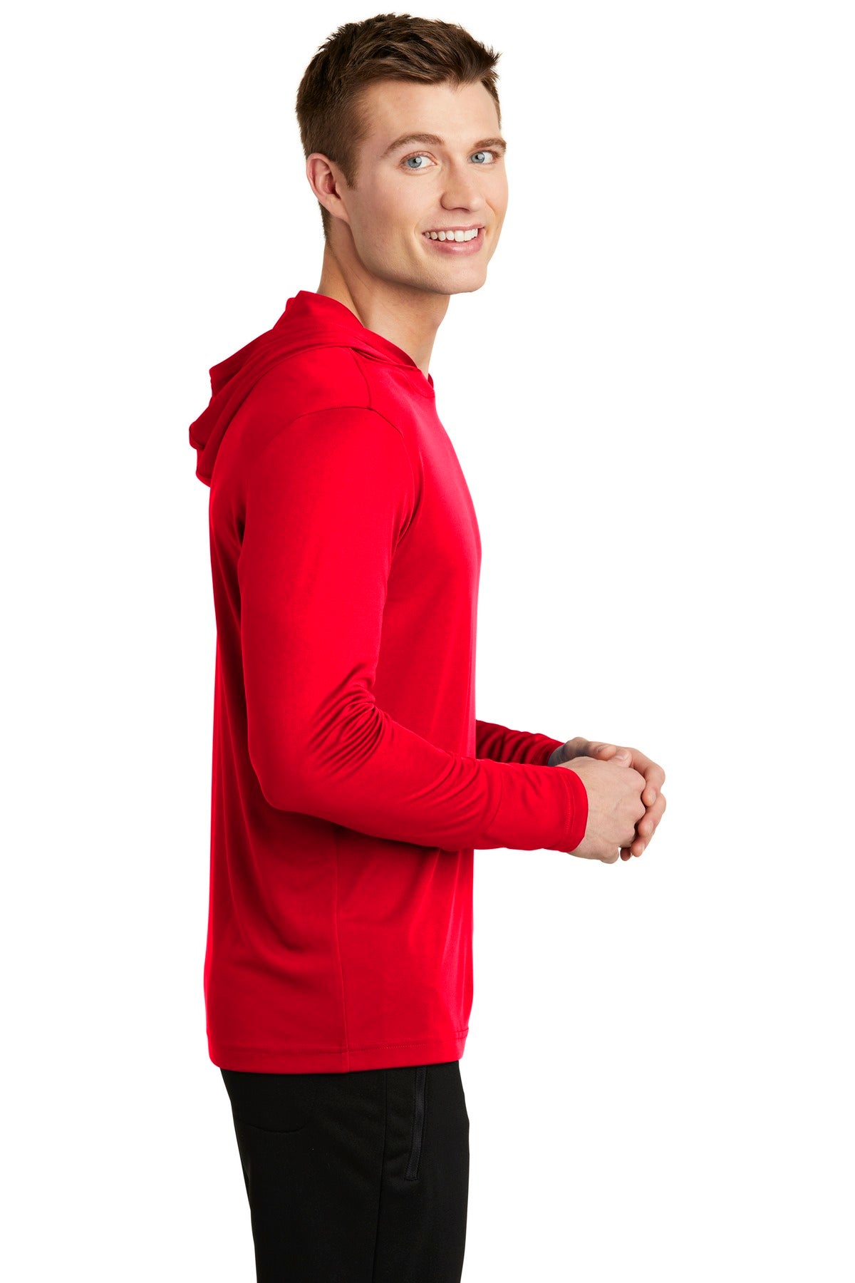 True Red Sport-Tek PosiCharge Competitor Hooded Pullover. ST358 plain
