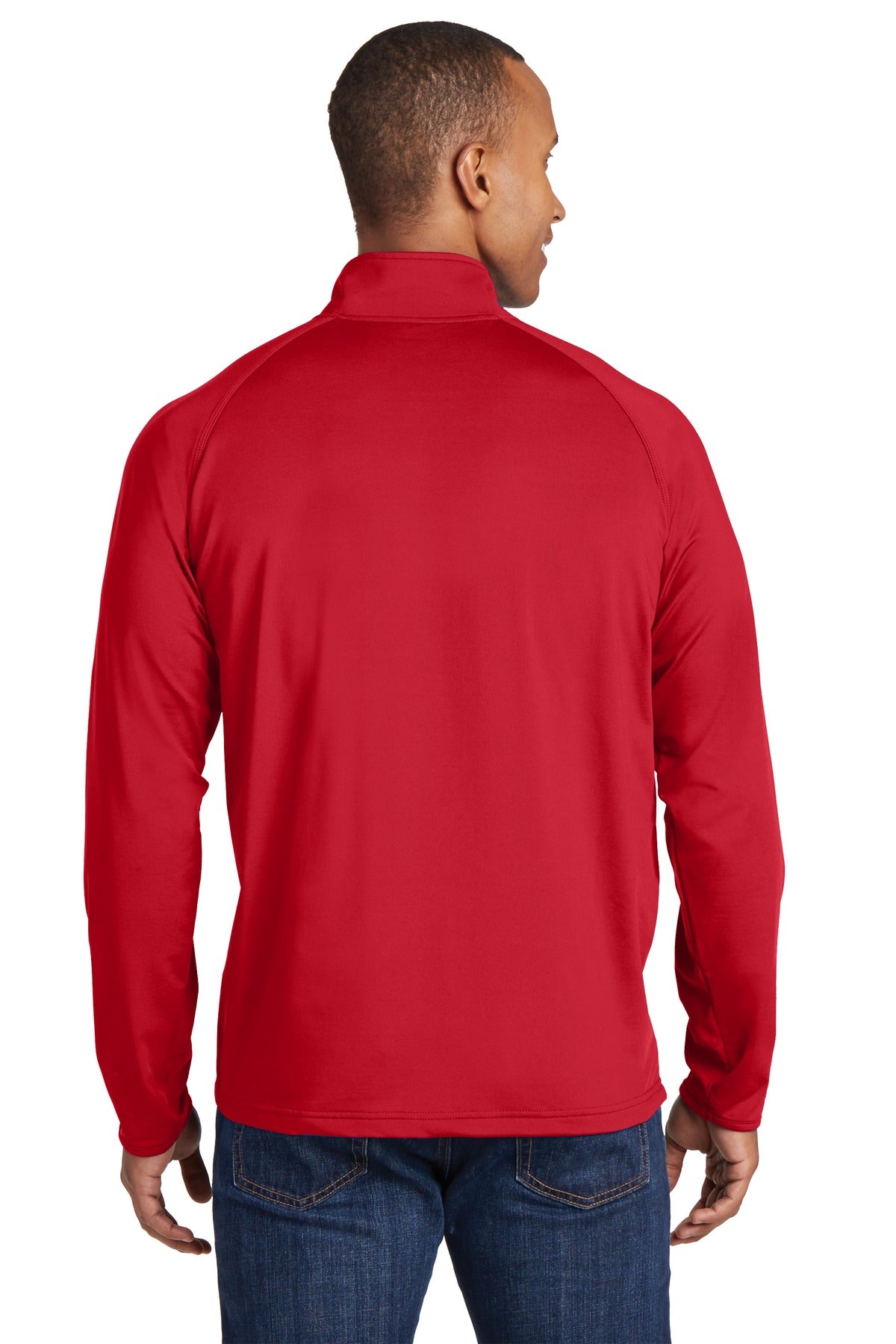 True Red Sport-Tek Sport-Wick Stretch 1/4-Zip Pullover. ST850 plain