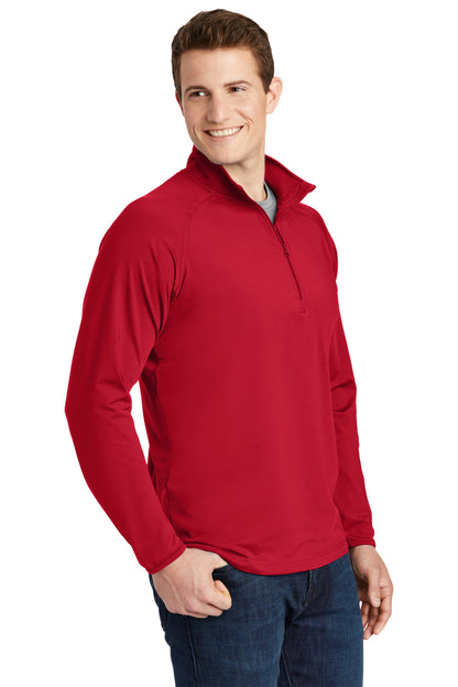 True Red Sport-Tek Sport-Wick Stretch 1/4-Zip Pullover. ST850 plain