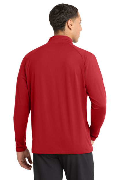 True Red Sport-Tek Sport-Wick Stretch 1/4-Zip Pullover. ST850 plain