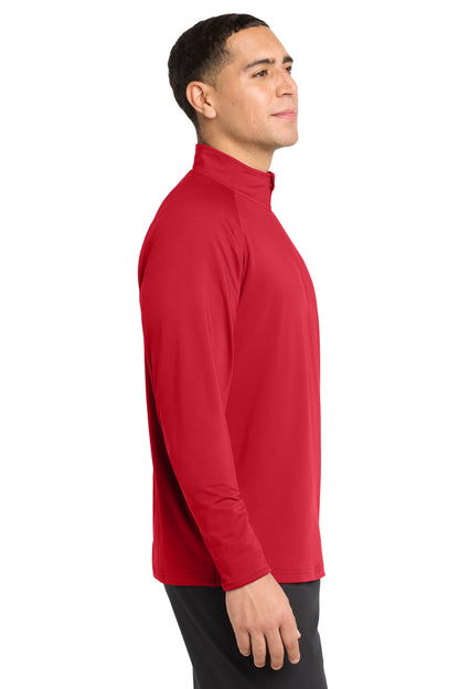True Red Sport-Tek Tall Sport-Wick Stretch 1/4-Zip Pullover. TST850 plain
