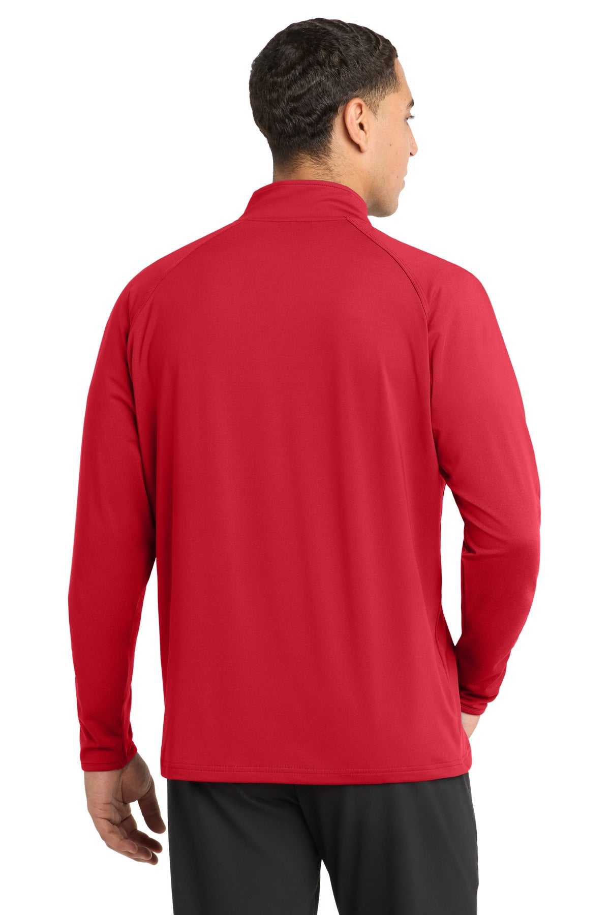 True Red Sport-Tek Tall Sport-Wick Stretch 1/4-Zip Pullover. TST850 plain