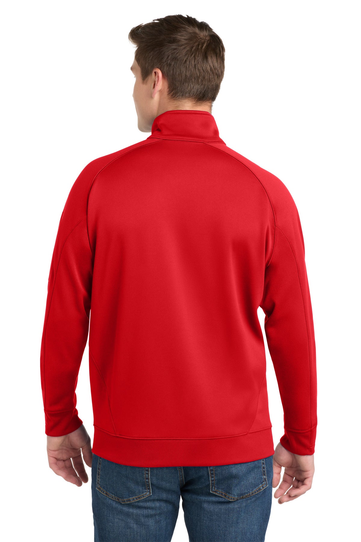True Red Sport-Tek Tech Fleece 1/4-Zip Pullover. F247 plain